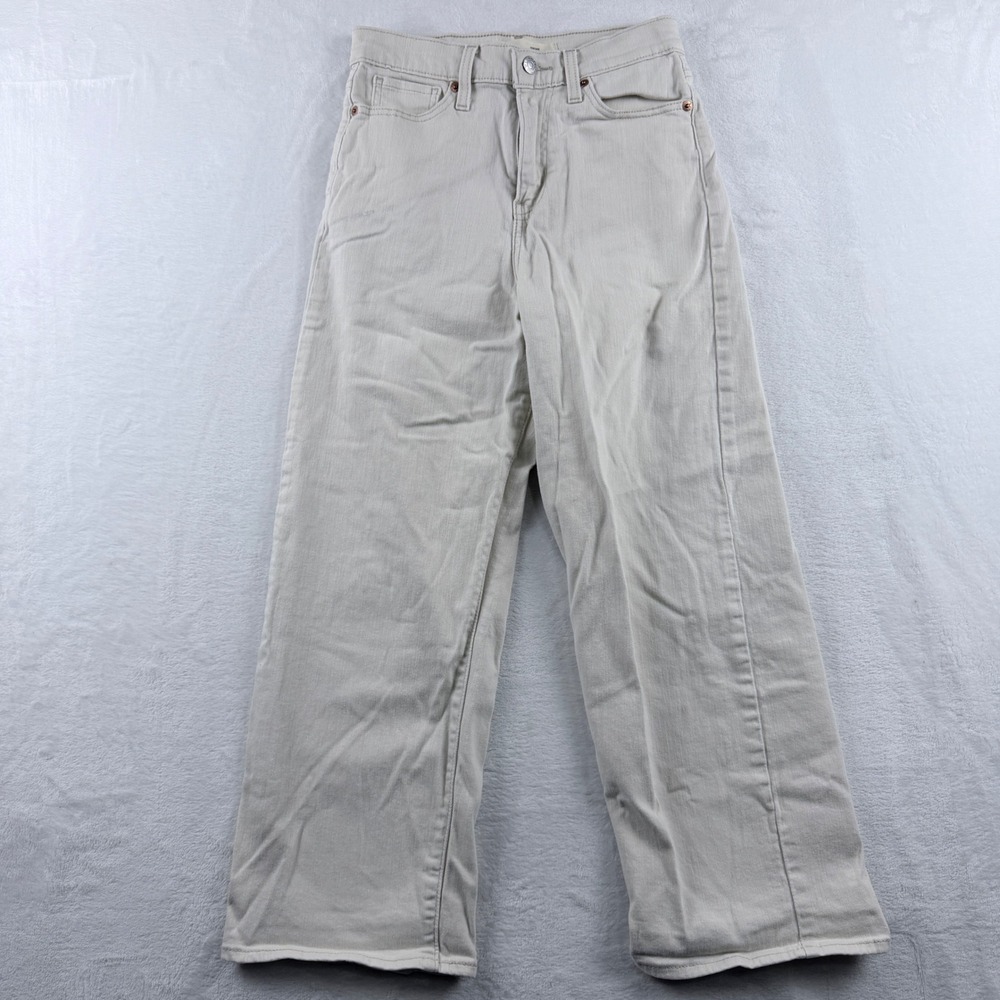 Signature by Levi Strauss Heritage High-Rise Loose Crop Jeans Cream Size 0 W25